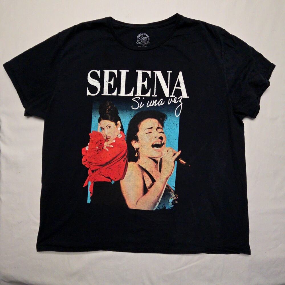 Selena Si Una Vez Graphic Black Tee 3XL Cotton Music T-shirt